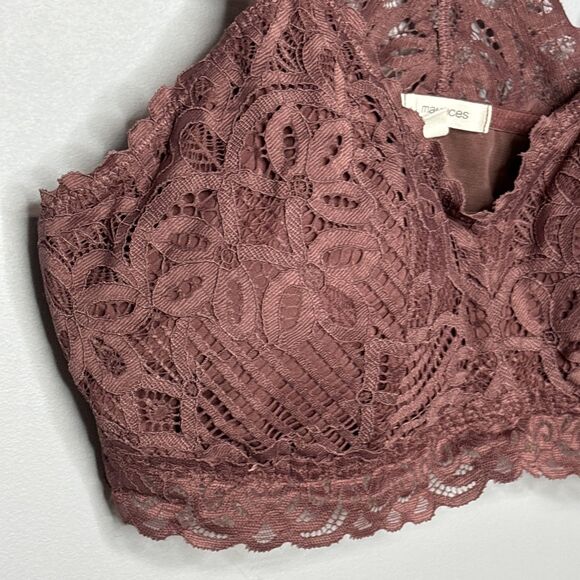 Maurice’s Padded Lace Racerback Bralette Purple Lightweight Women’s Medium - Picture 2 of 11